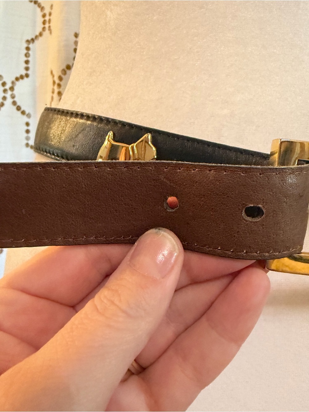 Vintage Dog Black and Gold terrier belt - Picture 10 of 12